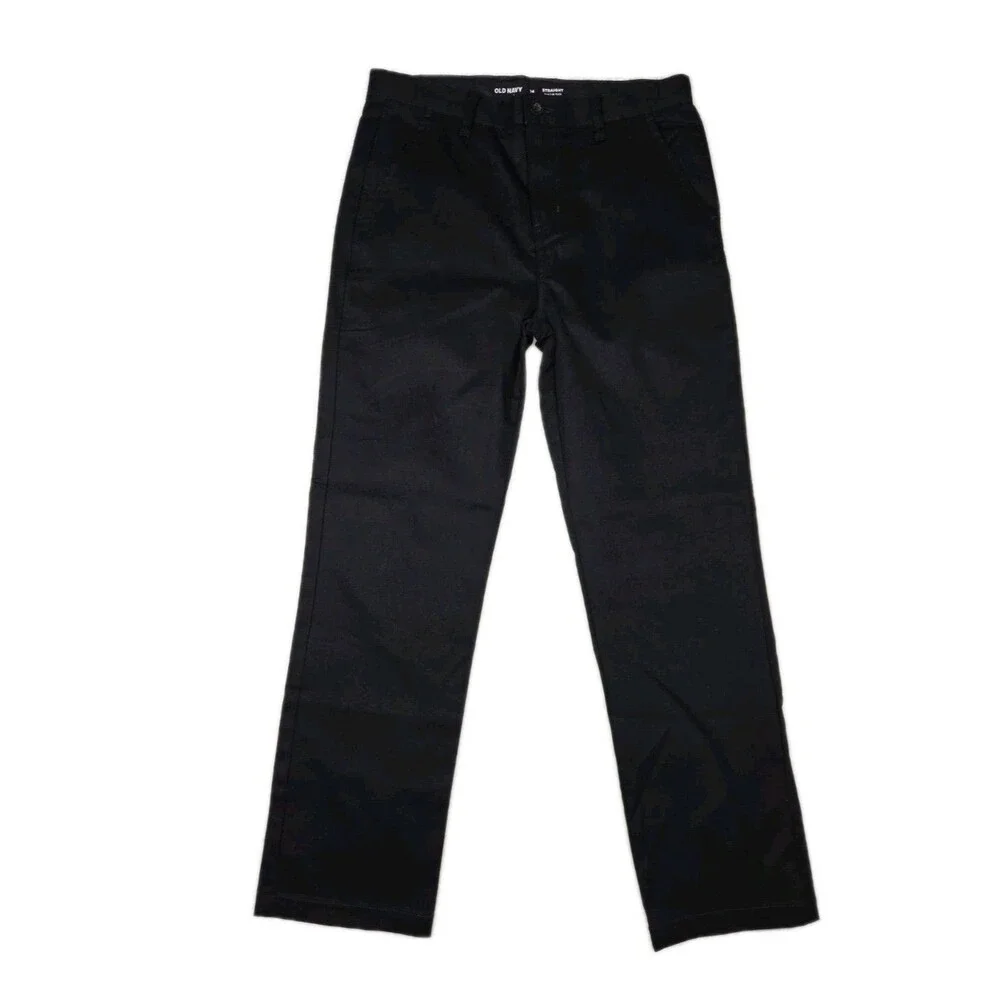 Boys Old Navy Size 14 Straight Pants Black Adjustable Waist 29x27